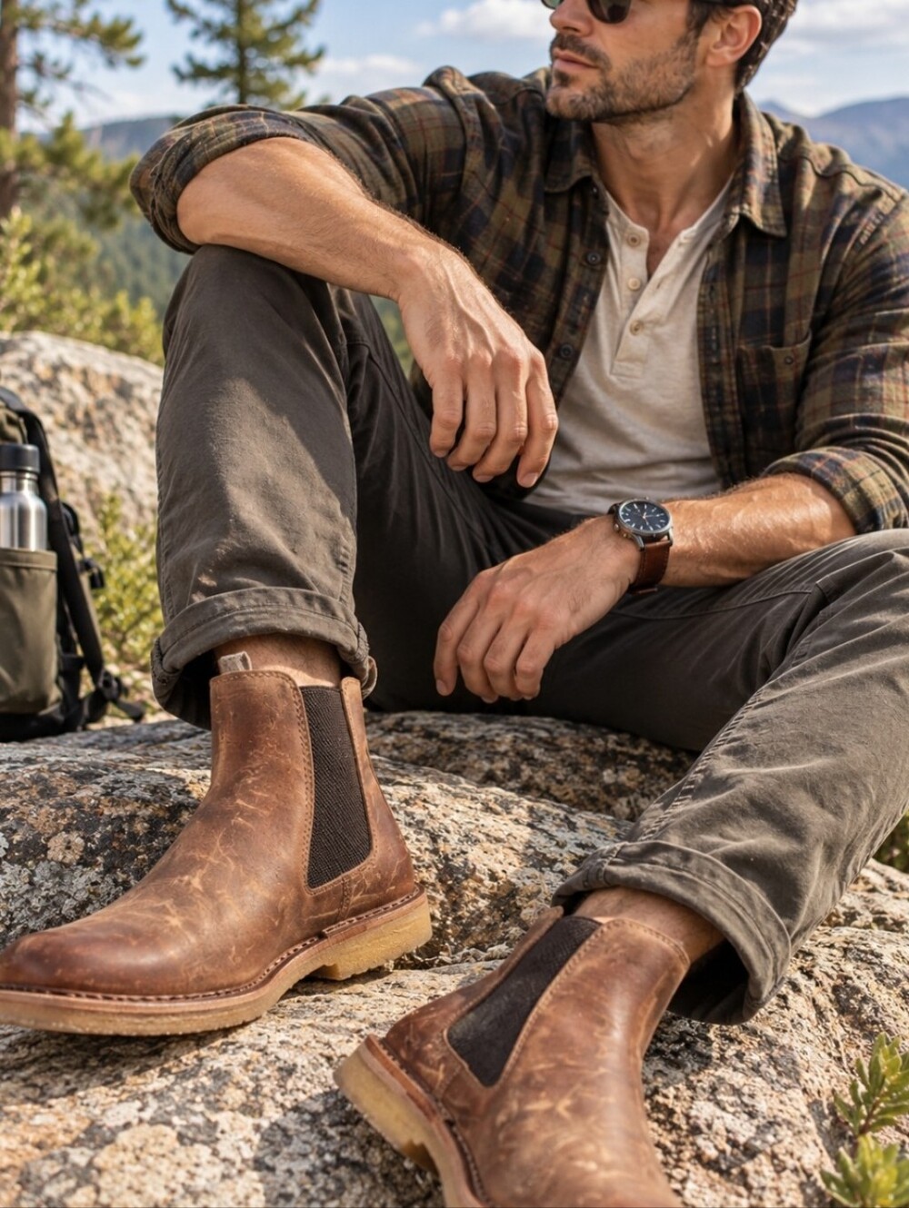 Huckberry Astoflex Men's Brown Leather Chukka Boots